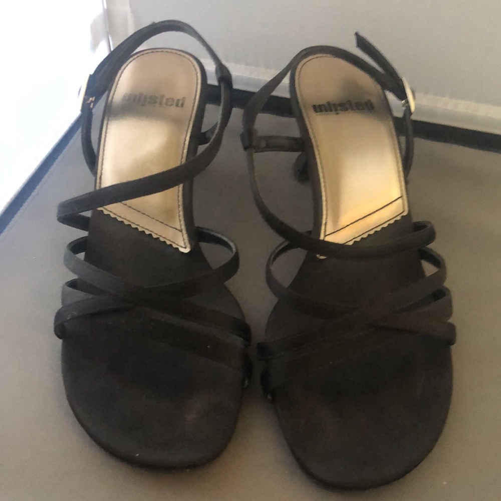 Unlisted 7M Black Heeled Strappy Dress Sandals